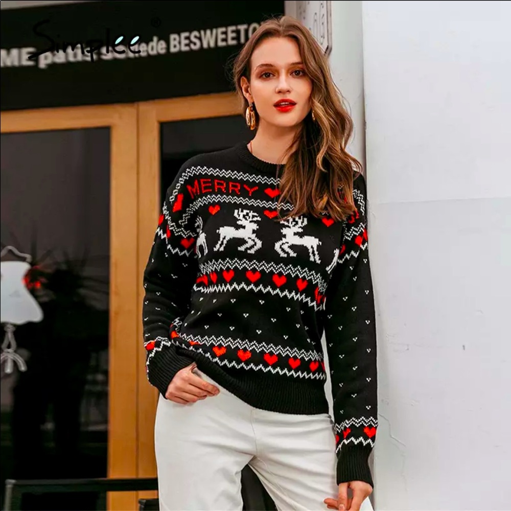 Christmas Sweater Family Matching Outfits for Holiday Party Knitted Pullover